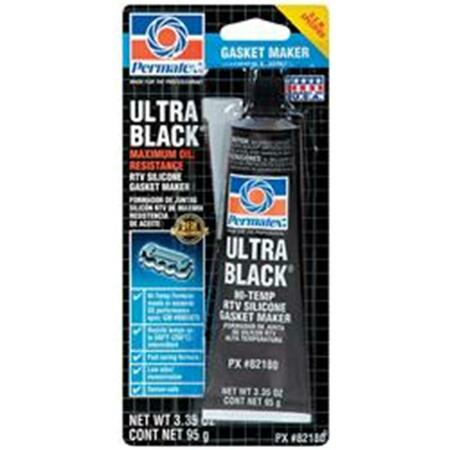 PERMTX-LOCKT Ultra Black Maximum Oil Resistance Rtv Silicone Gasket Maker- 3.35 Oz. P13-82180